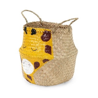 Dětský koš na hračky z mořské trávy ve žluto-přírodní barvě ø 30x28 cm Giraffe – Compactor