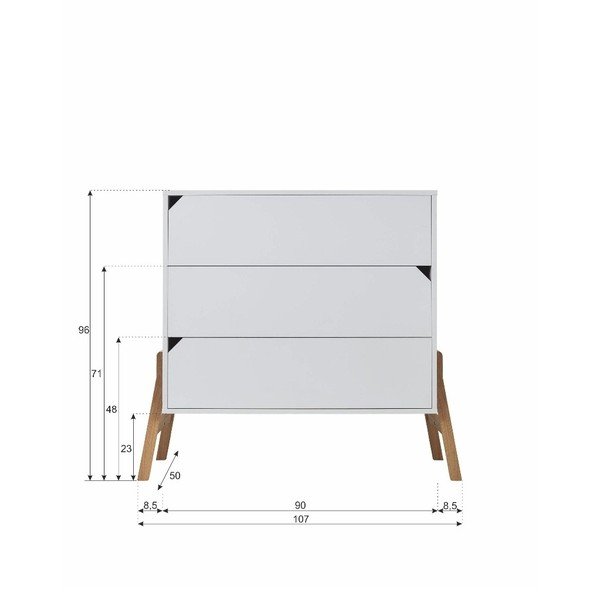 Bílá komoda se 3 šuplíky BELLAMY Lotta-image-3