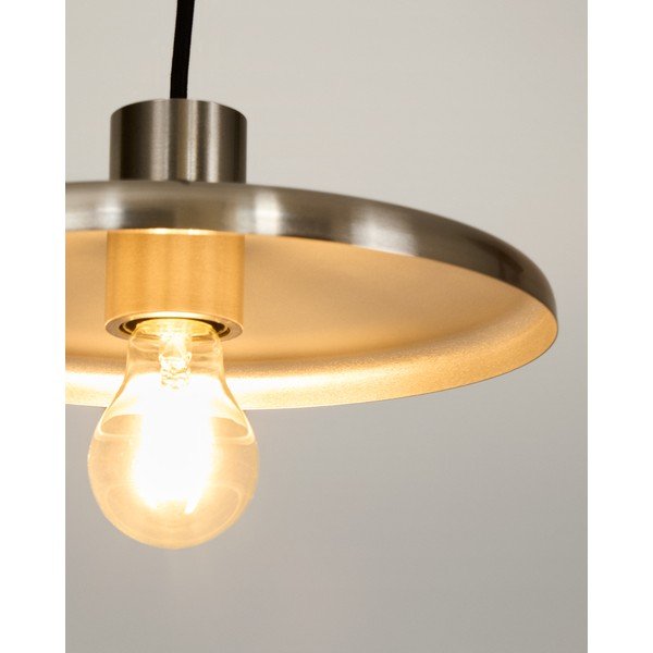 Závěsné svítidlo ve stříbrné barvě s kovovým stínidlem Nuvira – Kave Home-image-1