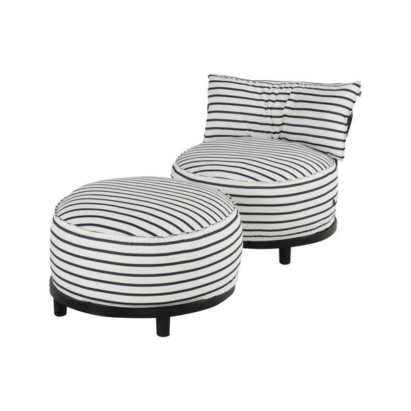 Bílo-modré polstrované zahradní křeslo Emma – Hartman-image-2