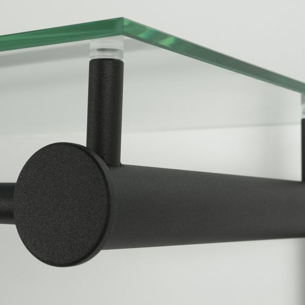 Černý kovový nástěnný věšák s poličkou Suza – Spinder Design-image-3