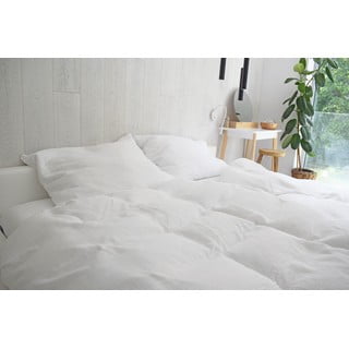 Bílé mušelínové povlečení na dvoulůžko 200x200 cm Plain Muslin – Butter Kings