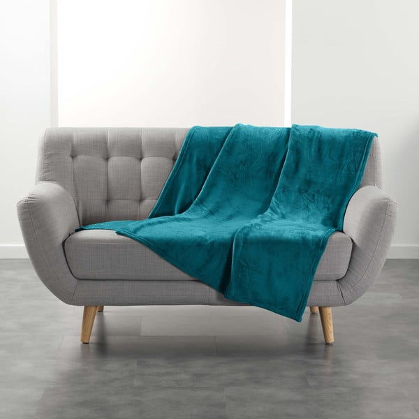 Modrá deka z mikroflanelu 125x150 cm Flanou – douceur d'intérieur