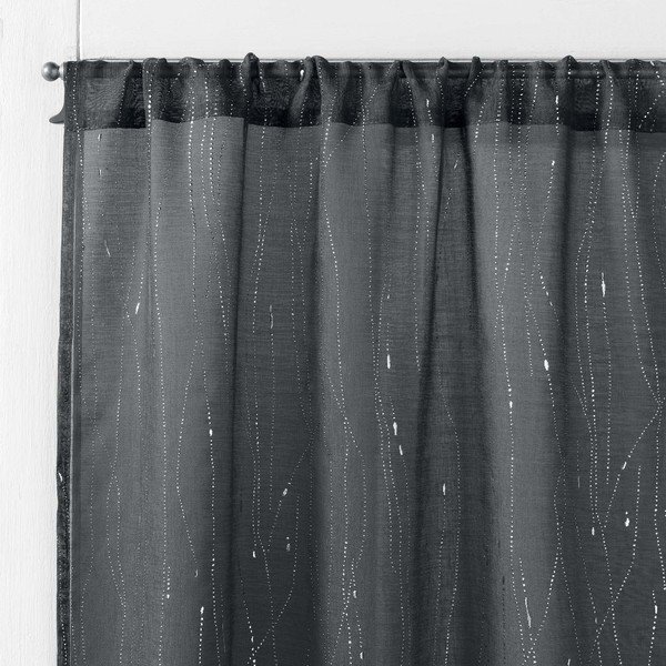 Antracitové voálové záclony v sadě 2 ks 70x200 cm Filiane – douceur d'intérieur-image-1