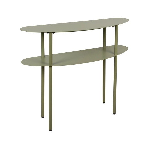 Zelený kovový konzolový stolek 28x90 cm Riqueza – Leitmotiv