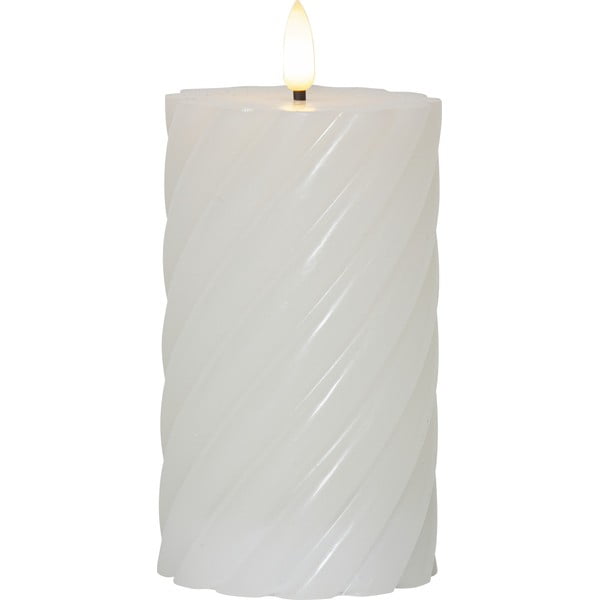 Bílá vosková LED svíčka Star Trading Flamme Swirl, výška 15 cm