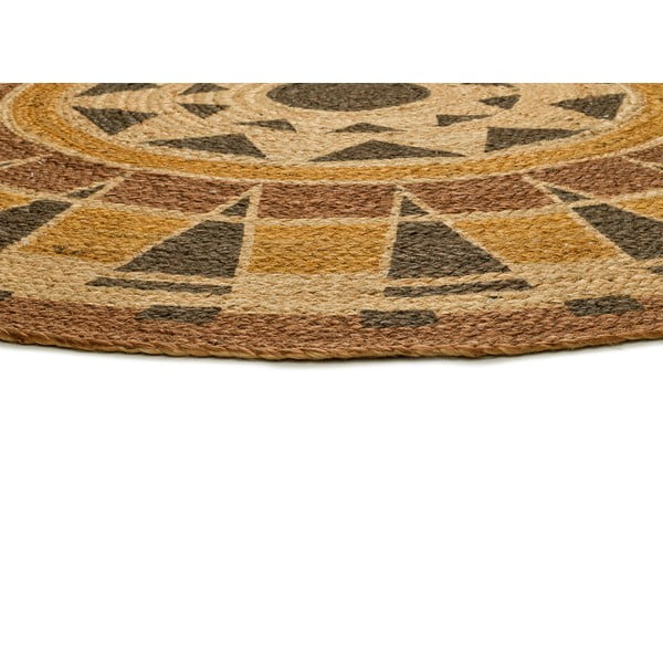 Oranžový ručně tkaný jutový kulatý koberec ø 90 cm Tonga – Universal-image-2