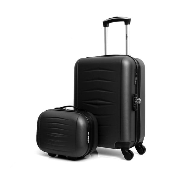 Sada 2 černých cestovních kufrů na kolečkách Infinitif Oviedo-image-1