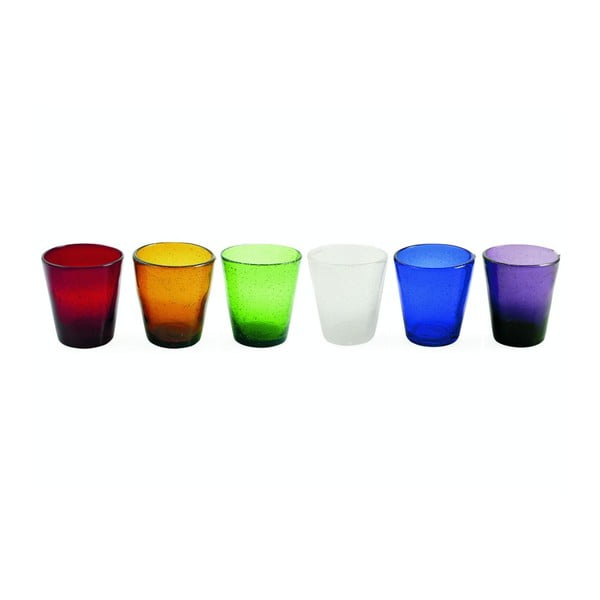 Sada 6 barevných sklenic z foukaného skla VDE Tivoli 1996 Cancun Agua, 240 ml