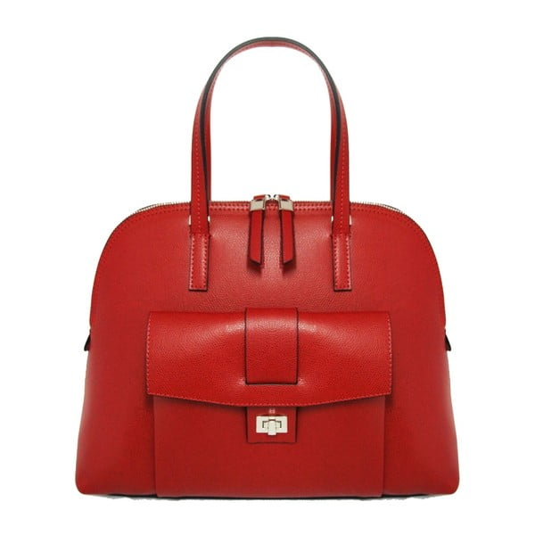 Červená kožená kabelka Giusy Leandri Paola