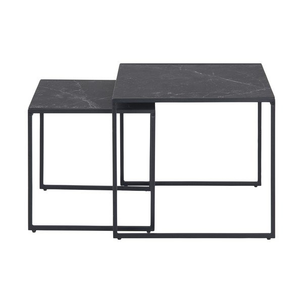 Černé konferenční stolky v sadě 2 ks 50x50 cm Infinity - Actona