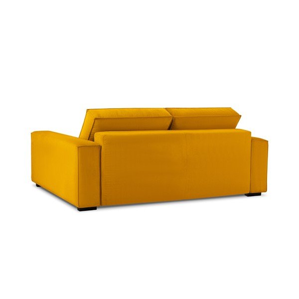 Žlutá manšestrová rozkládací pohovka Mazzini Sofas Azalea-image-4