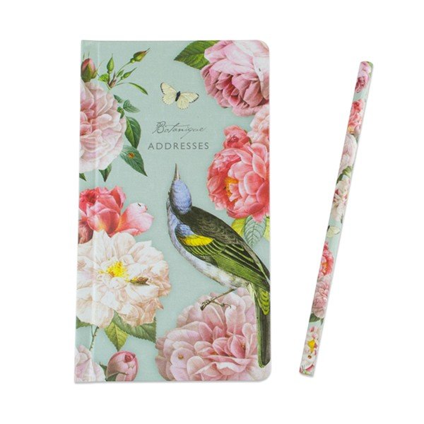 Adresář s tužkou Botanique by Portico Designs, 192 stránek