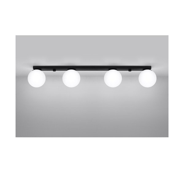 Černé stropní svítidlo se skleněným stínidlem ø 12 cm Umerta – Sollux-image-3