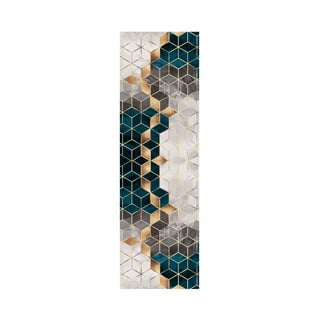 Tyrkysový koberec Rizzoli Optic, 80 x 200 cm