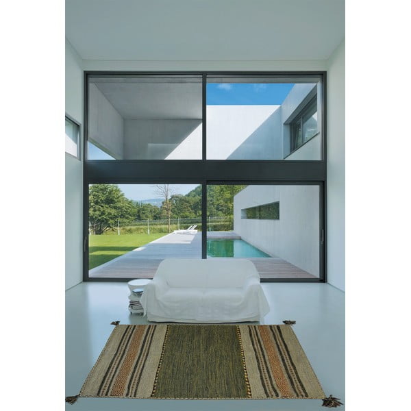 Zeleno-hnědý bavlněný koberec Webtappeti Antique Kilim, 60 x 240 cm-image-1