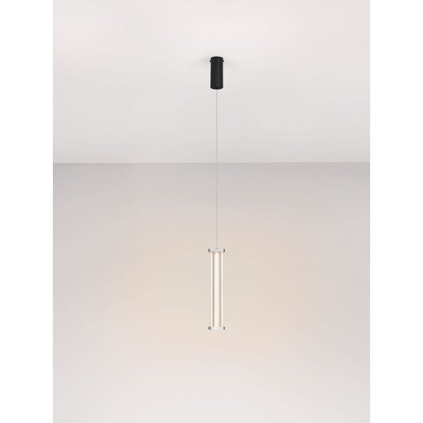 Matně černé/v matně stříbrné barvě kovové LED stmívatelné závěsné svítidlo se stínidlem z akrylového skla ø 6 cm Pheme – Nova Luce-image-4