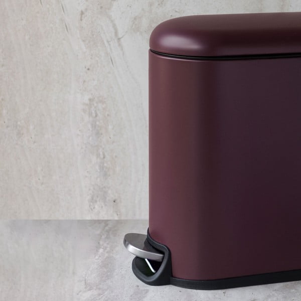 Tmavě fialový nášlapný kovový odpadkový koš 5 l Mini Walther – Mette Ditmer Denmark-image-1