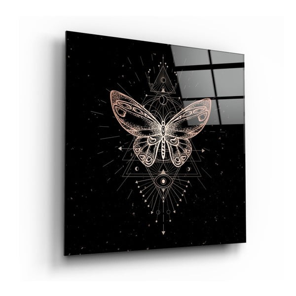 Skleněný obraz Insigne Da Vinci Style Butterfly, 40 x 40 cm