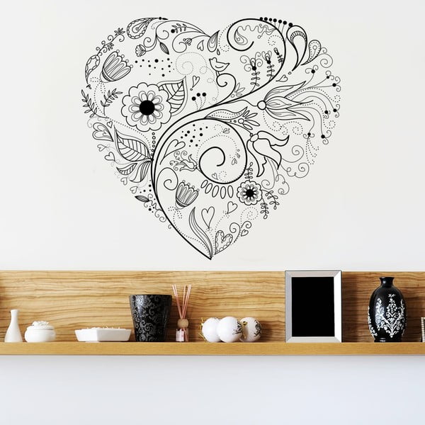 Dekorativní samolepka na zeď Floral Heart