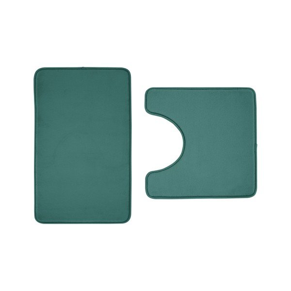 Zelené WC koupelnové předložky v sadě 2 ks z paměťové pěny 50x80 cm Anti-Bacterial – Catherine Lansfield