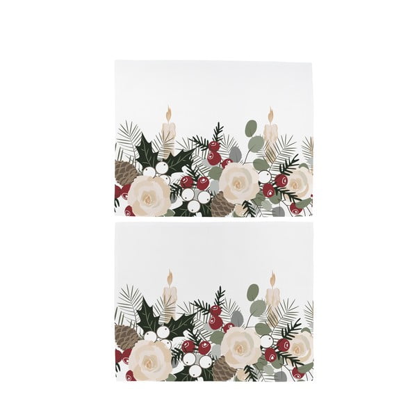 Sada 2 bavlněných vánočních ubrousků Butter Kings Fir Branches, 45 x 35 cm-image-1