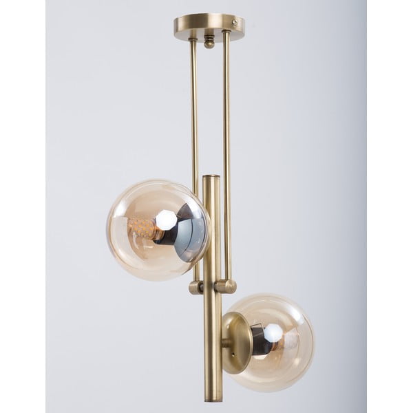 Stropní svítidlo ve zlaté barvě se skleněným stínidlem ø 15 cm Libra – Squid Lighting-image-1