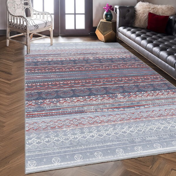 Fialovo-šedý pratelný koberec 80x150 cm Vintage Stripe – Mila Home-image-3