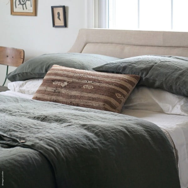 Lněný povlak na polštář 40x60 cm Forest Green  – Linen Tales-image-1