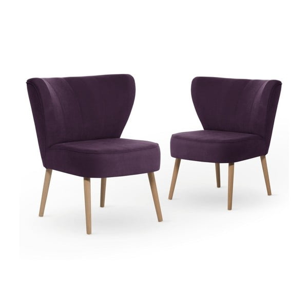 Sada 2 tmavě fialových jídelních židlí My Pop Design Hamilton