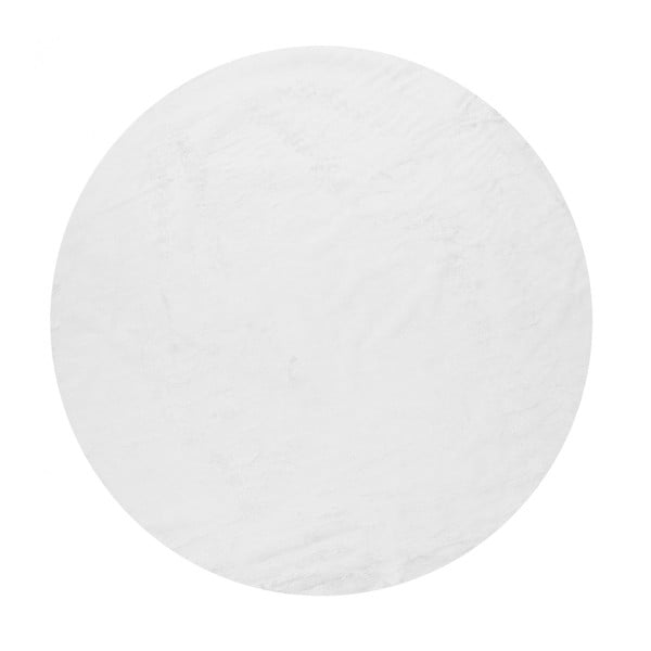 Bílý pratelný kulatý koberec ø 100 cm Pelush White – Mila Home