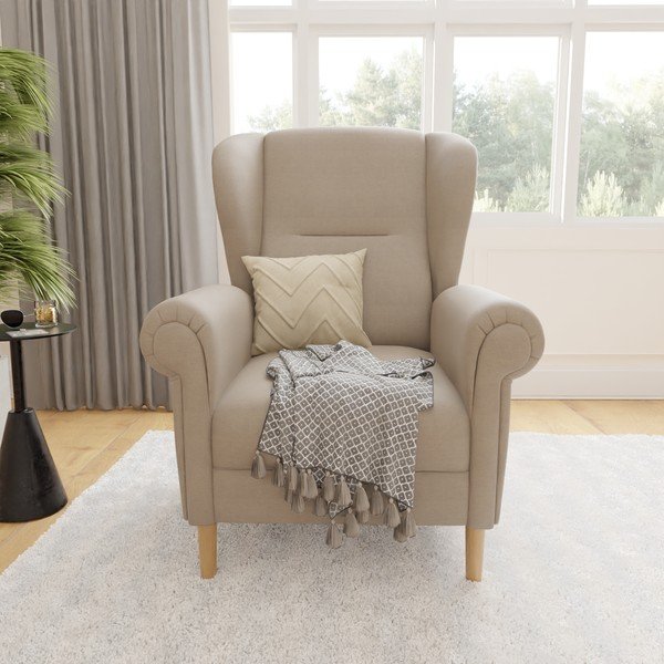 Světle hnědé křeslo ušák Swan – Ropez-image-1