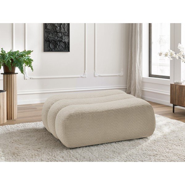 Béžová podnožka z textilie bouclé Azra – Bobochic Paris-image-1