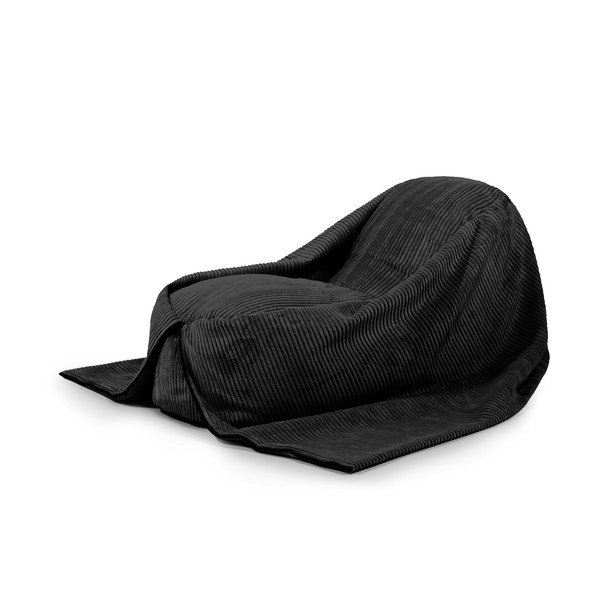 Černý manšestrový dětský sedací vak Cocoon 120 – SLOWDOWN