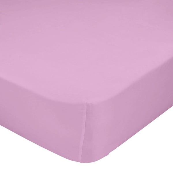 Růžové elastické prostěradlo z čisté bavlny, 60 x 120 cm