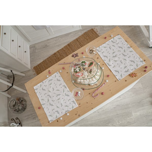 Látková prostírání s vánočním motivem v sadě 2 ks 35x45 cm Delicate Green – Butter Kings-image-1