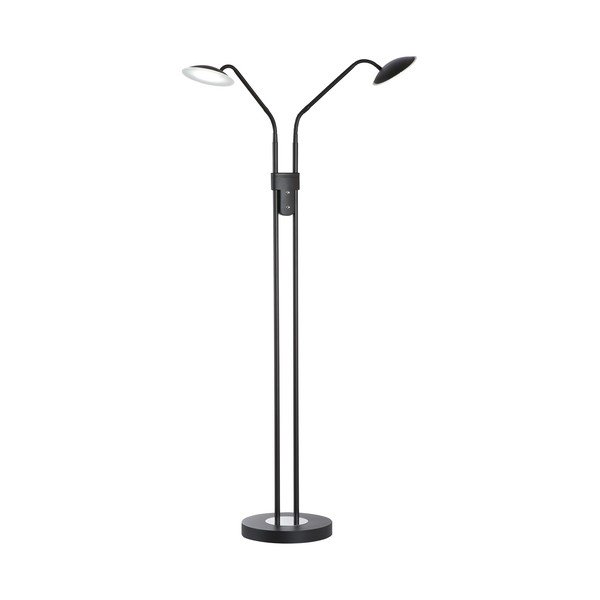 Černá LED stmívatelná stojací lampa se skleněným stínidlem (výška 135 cm) Tallri – Fischer & Honsel