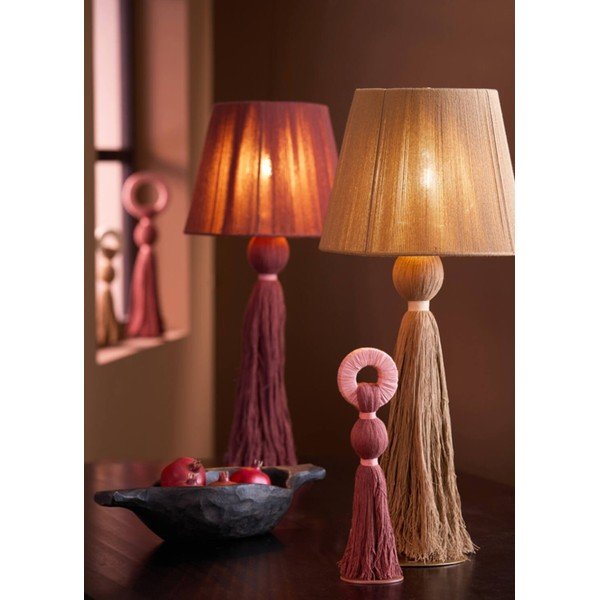 Tmavě hnědá stolní lampa s textilním stínidlem (výška 58 cm) Espino – Light & Living-image-1