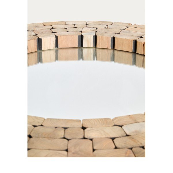 Nástěnné zrcadlo s dřevěným rámem ø 80 cm Eliptic – Kave Home-image-3