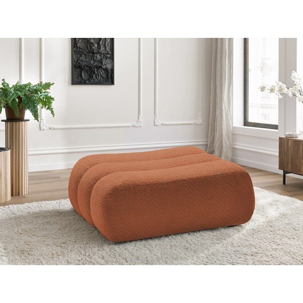 Oranžová podnožka z textilie bouclé Azra – Bobochic Paris-image-1