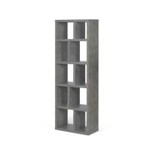Šedá knihovna v betonovém dekoru TemaHome Berlin, výška 198 cm
