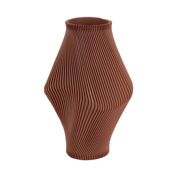 Hnědá váza z polyresinu (výška 30 cm) Twisted Rib – PT LIVING