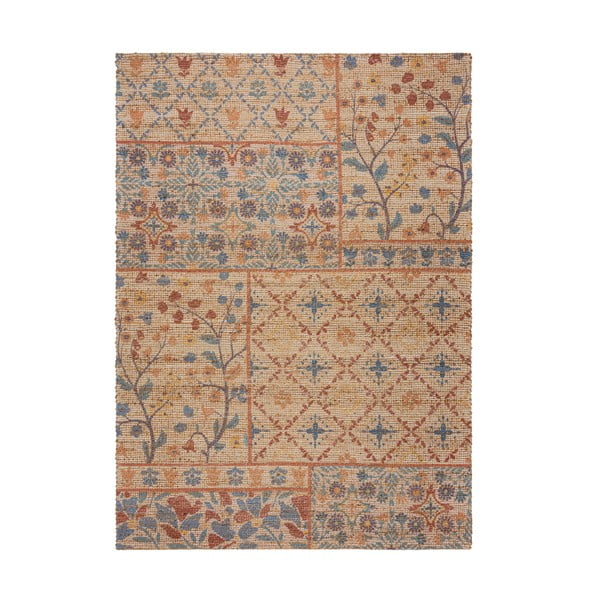 Ručně tkaný koberec s příměsí juty v přírodní barvě 200x290 cm Taylor Patchwork – Flair Rugs