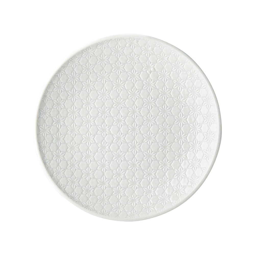 Bílý keramický talíř MIJ Star, ø 25 cm
