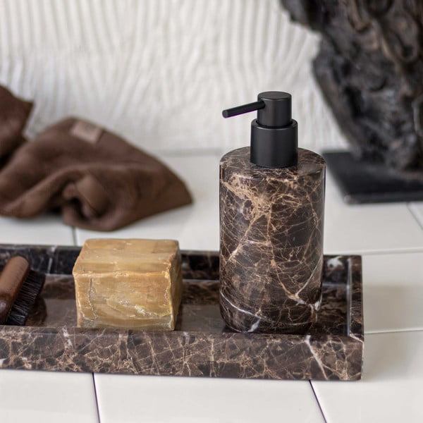 Hnědý mramorový dávkovač mýdla 200 ml Marble – Mette Ditmer Denmark-image-2