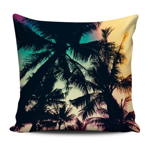 Tmavý polštář Home de Bleu Tropical Palms, 43 x 43 cm