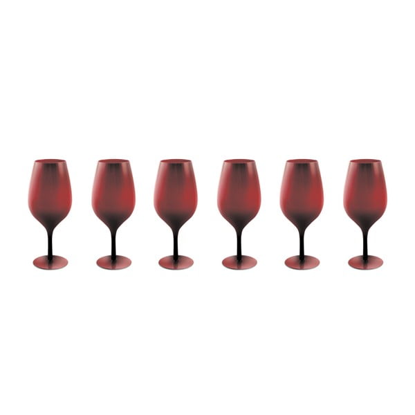 Sada 6 tmavě červených sklenic Villa d'Este Happy Hour, 428 ml