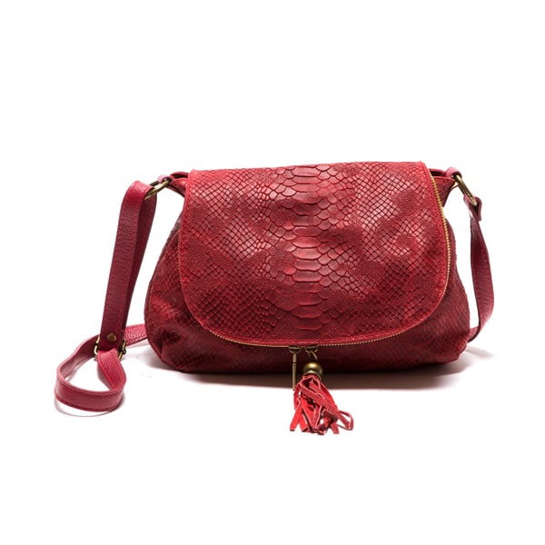 Červená kožená kabelka Sofia Cardoni Rosetta