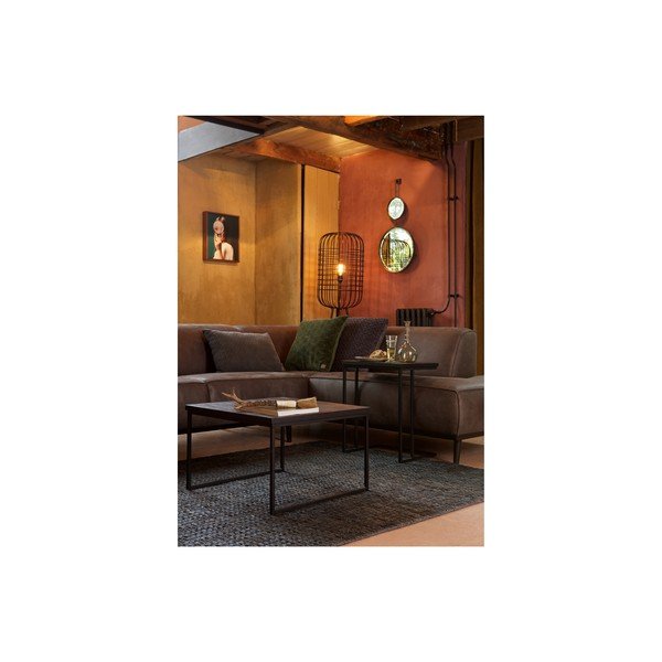 Černý odkládací stolek s deskou z recyklovaného teakového dřeva BePureHome Shape-image-3
