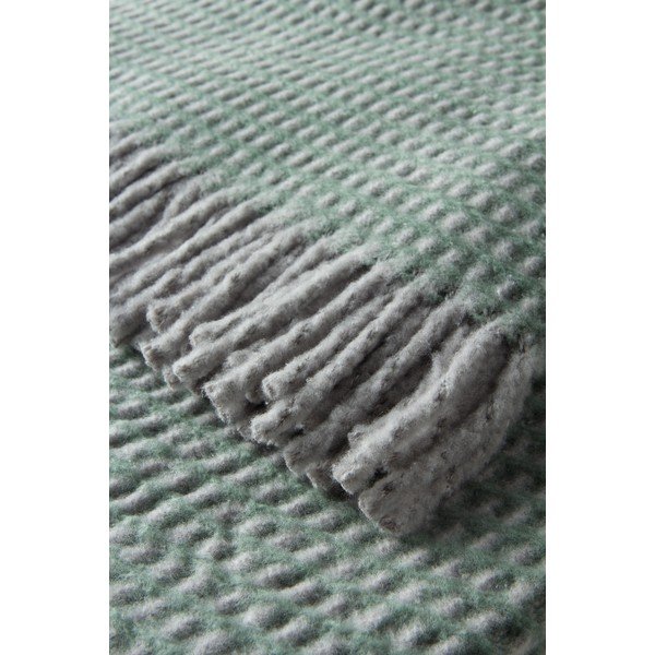 Zelená deka s příměsí bavlny 140x180 cm Uniwaffle – Euromant-image-1